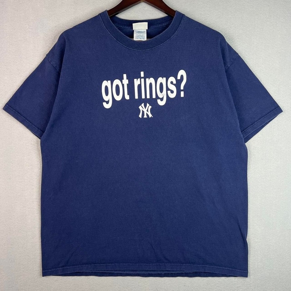 New York Yankees Got Rings? Red Sox Championship Comparison Tee Shirt Blue XL